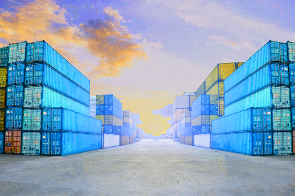 A picture of shipping containers